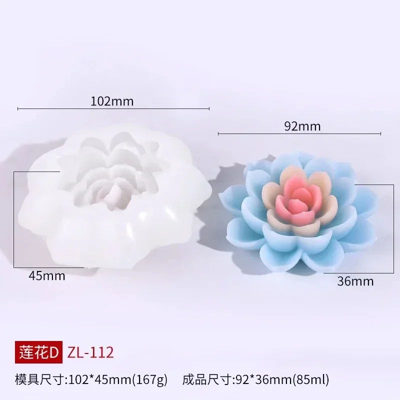 Lotus and Peony Flower Silicone Candle and Resin Mold Set