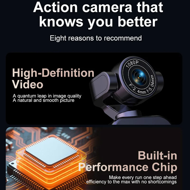 Caméra sport 4K 360° WiFi posée sur une table, montrant son boîtier robuste et son objectif grand-angle.