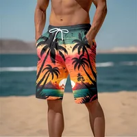 Harajuku 3D Cocoanut Trees Printing Beach Shorts Palm Tree Graphic Board Shorts For Men Summer New Hawaiian Cool Swimming Trunks 1
