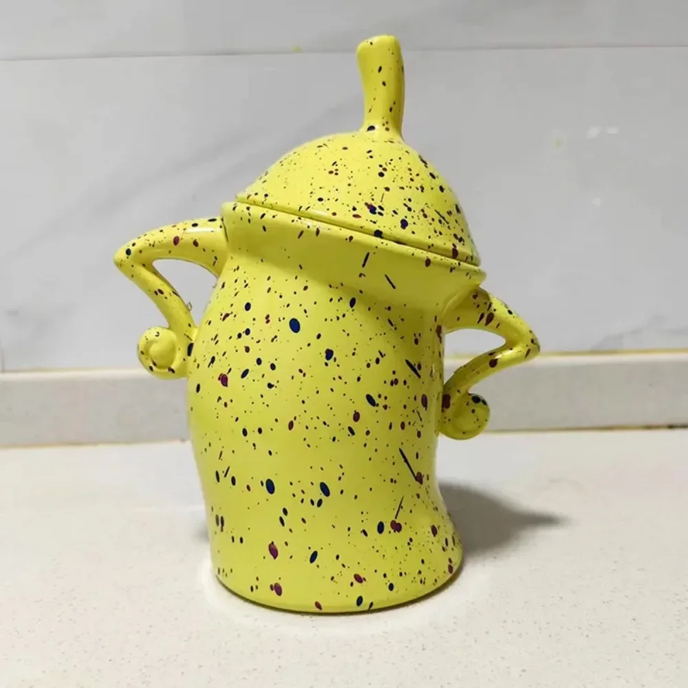 Kitchen Storage Jar Storage Bottle with Attitude Multi-style European Style Vintage Spotted Cup Creative Covered Akimbo Food Jar 4