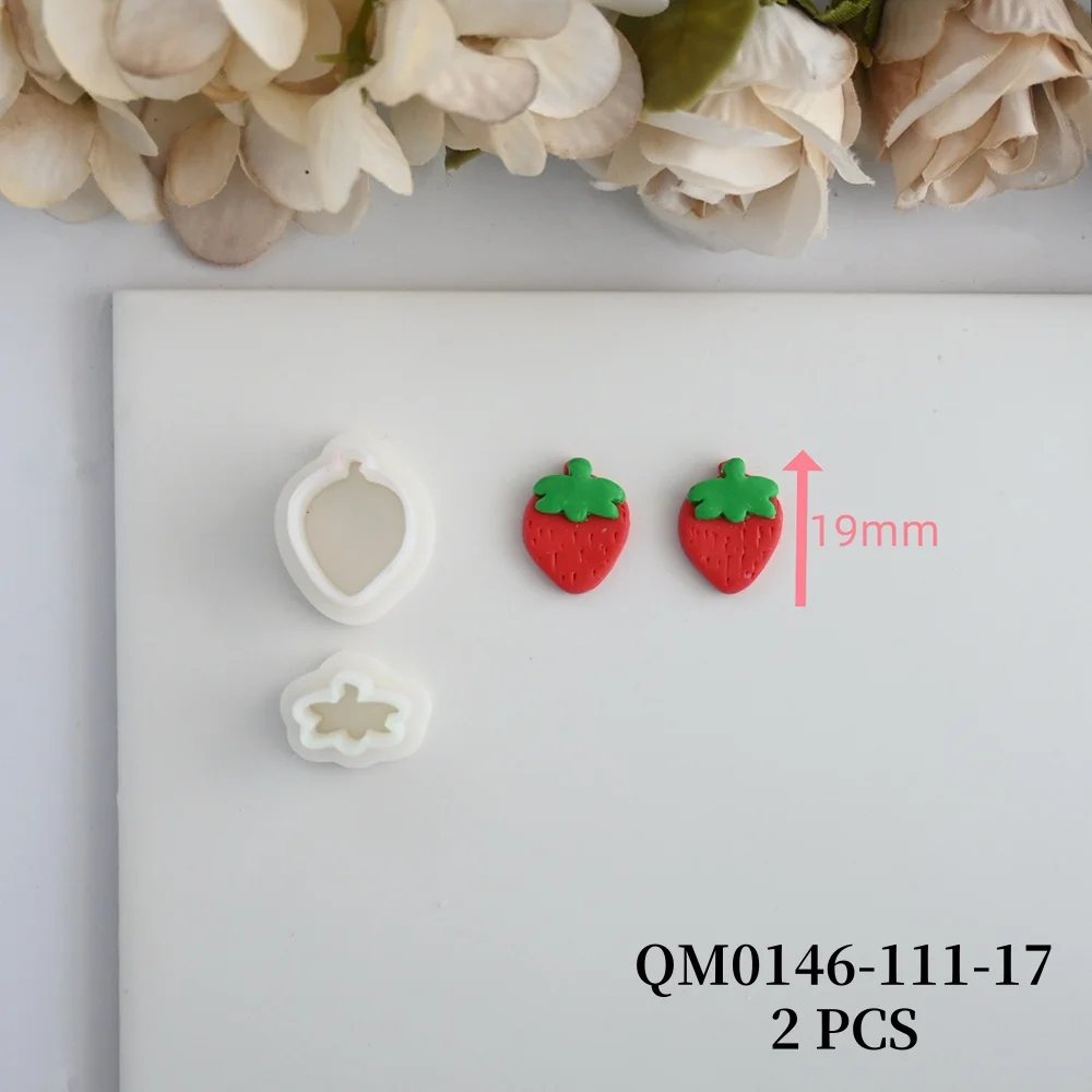Fruits Series Polymer-Schneideformen, Zitrone/Avocado/Wassermelone/Banane/Heidelbeere/Traube/Pfirsich/Ananas-Form, Ohrringe, Tonformen – Detail 18