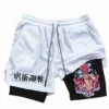 Itadori Yuji 2 in 1 Compression Shorts for Men Anime Jujutsu Kaisen Performance Shorts Basketball Sports Gym Shorts with Pockets 6
