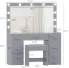 2024 NEW Vanity Desk with Stool, Makeup Table with Lighted Mirror, 3 Color Lighting Modes, Brightness Adjustable, Dressing Table 2