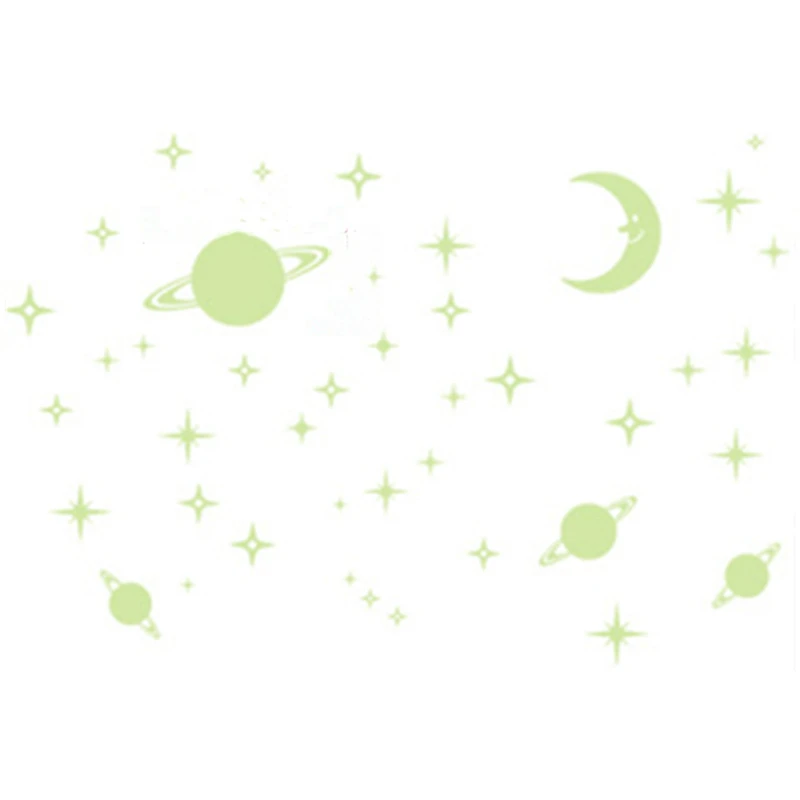 Luminous Stars Moon Planets Wall Stickers Glow in the Dark Starry Sky for Home Kids Bedroom Living Room Bathroom Decoration