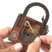 High Difficulty Level IQ Lock Puzzle Classic Wooden Brainteaser Puzzles Game for Adults 1
