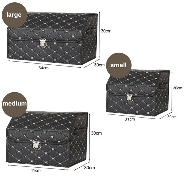 Car Trunk Organizer Box Large Capacity Auto Multiuse Tools Storage Bag Stowing Tidying Leather Folding For Emergency Storage Box 2