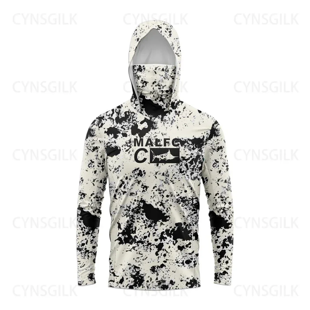 MALFC Women Men Hood long sleeve Fishing clothing fishing t shirt uv protection Fishing Apparel