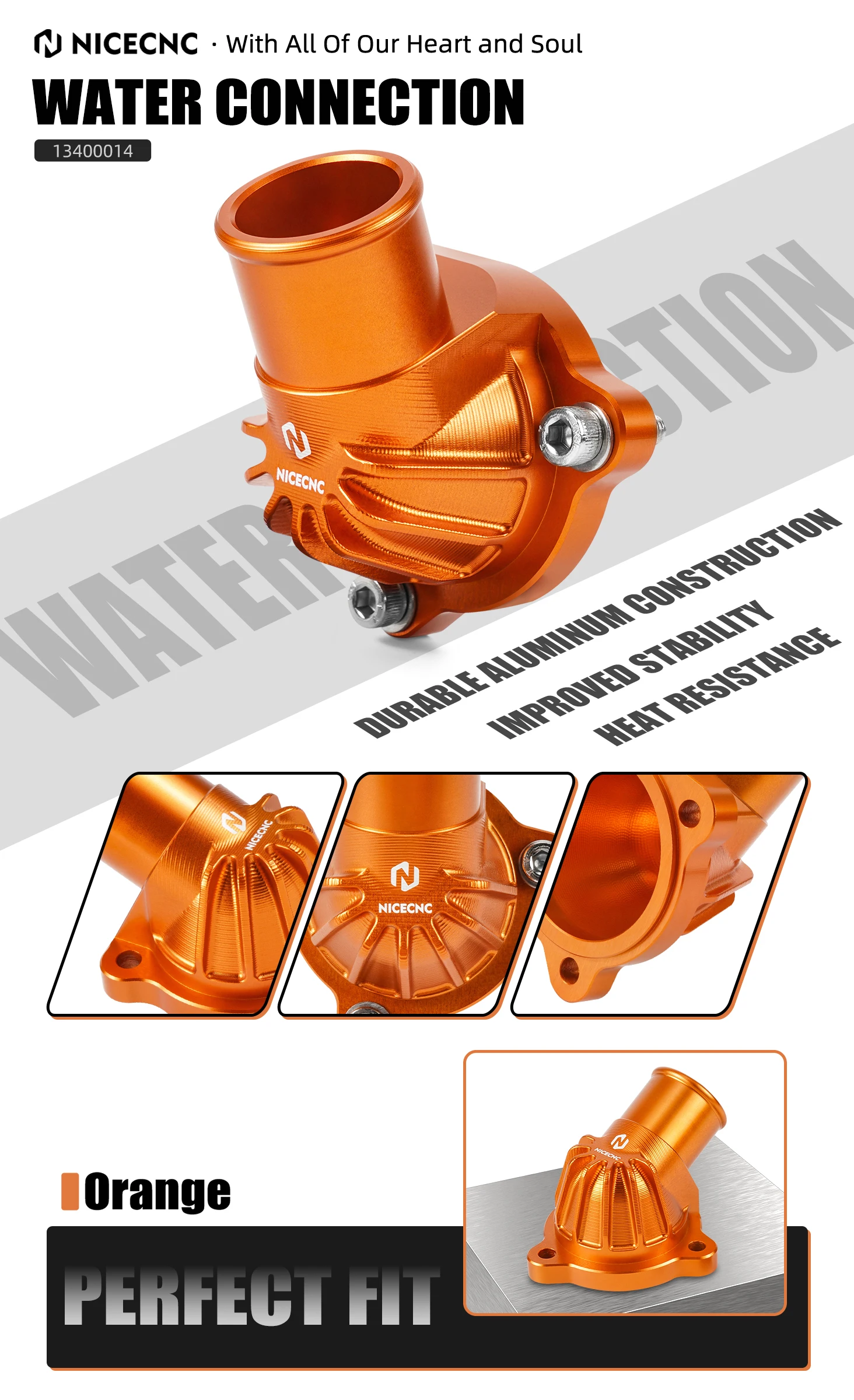 Für KTM 790 890 ADVENTURE / R 790 890 DUKE / R 2018-2025 Thermostatgehäuseabdeckung Wasserrohranschluss für Husqvarna Norden 901 – Detail 2