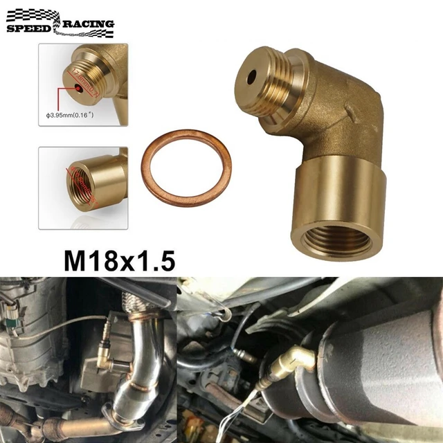 M18 x 1,5 Messing Fitting Universal Stecker Stecker Kit Auspuff P0420 P0430  90 Grad O2 Sauerstoff Sensor Spacer Extender Werkzeuge - AliExpress