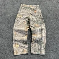 Jeans camouflage à branches d'arbre pour homme, style américain, Y2K, jambe large, rétro, tendance mode, streetwear, jeans droits, pantalon camouflage, Y2K 2