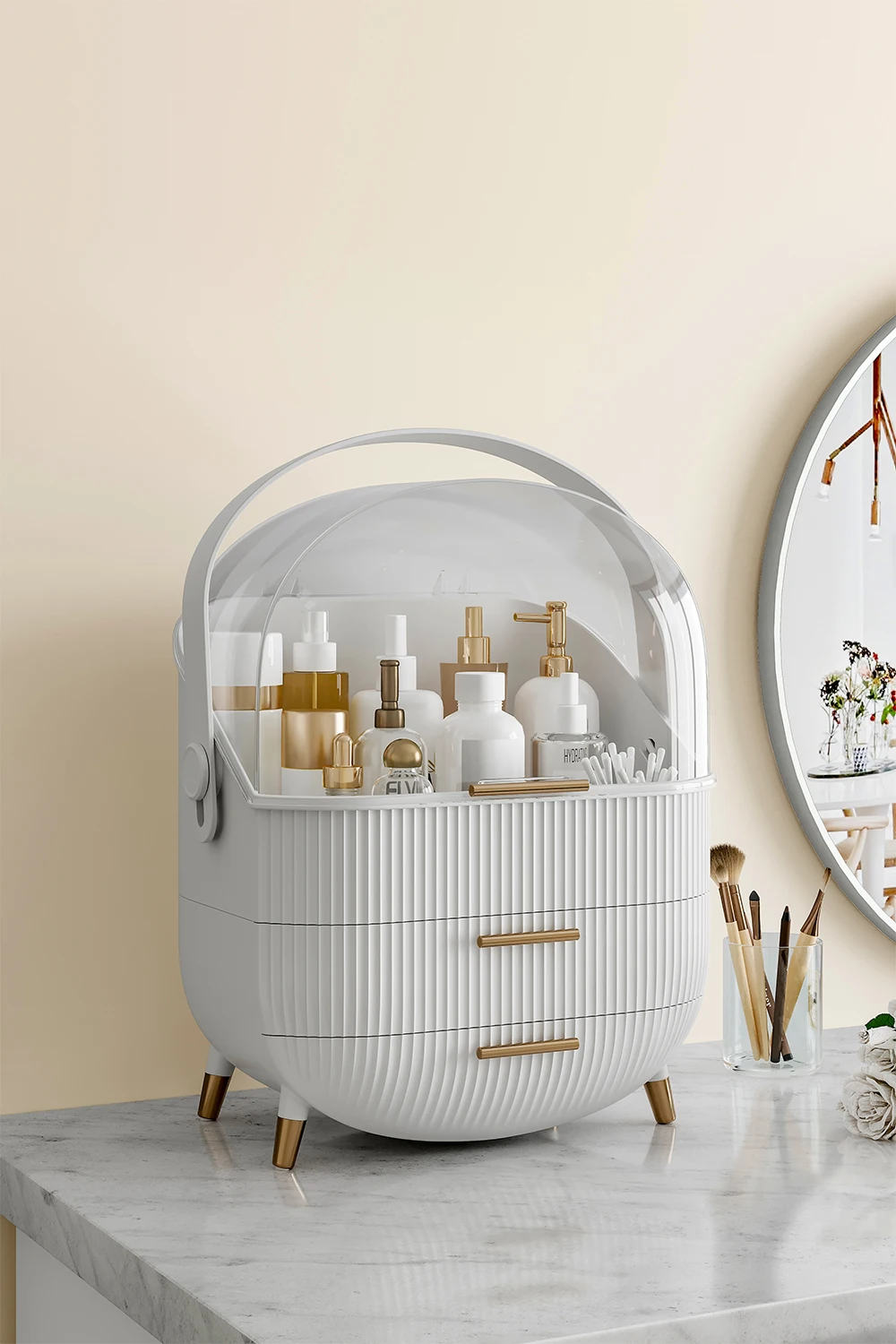 Dustproof Makeup Organizer with Drawers: 3 - 5 Days Free Delivery Only UK