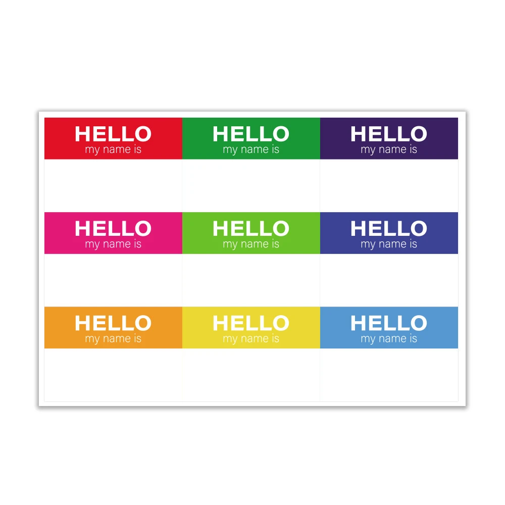 Name Sticker 45pcs/pack Rainbow Pattern Sealing Labels Colorful Classroom Kids Name Tags Desk Labels for Students 5*7.5CM