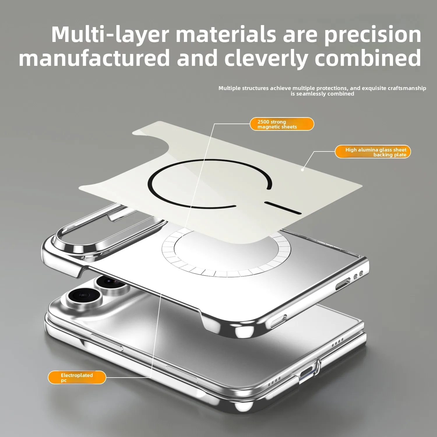 Magnetic Electroplating Integrated Case with Lens Protection - Anti-Scratch and Shockproof Back Cover