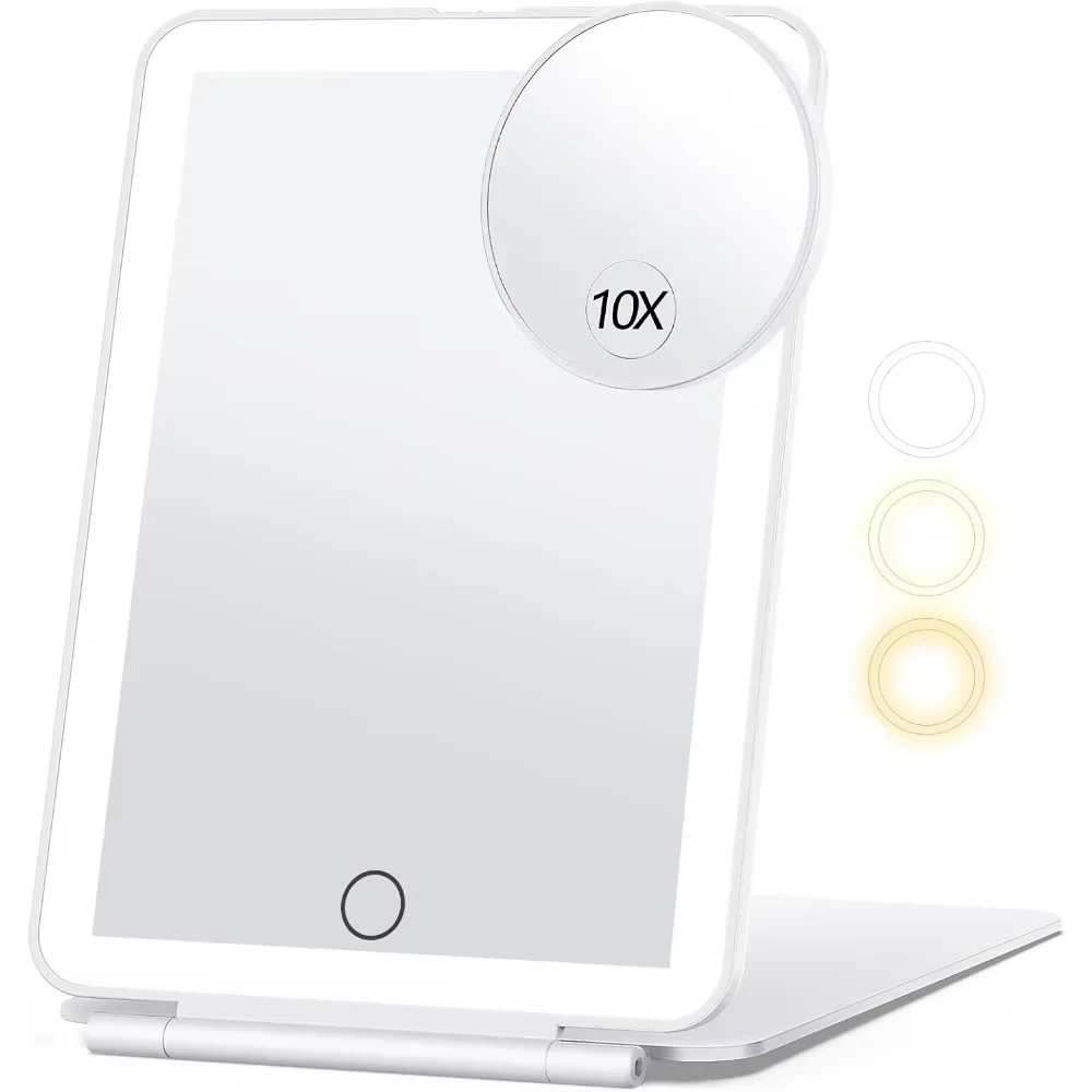 Miroir de maquillage à LED,miroir grossissant amovible, réglage