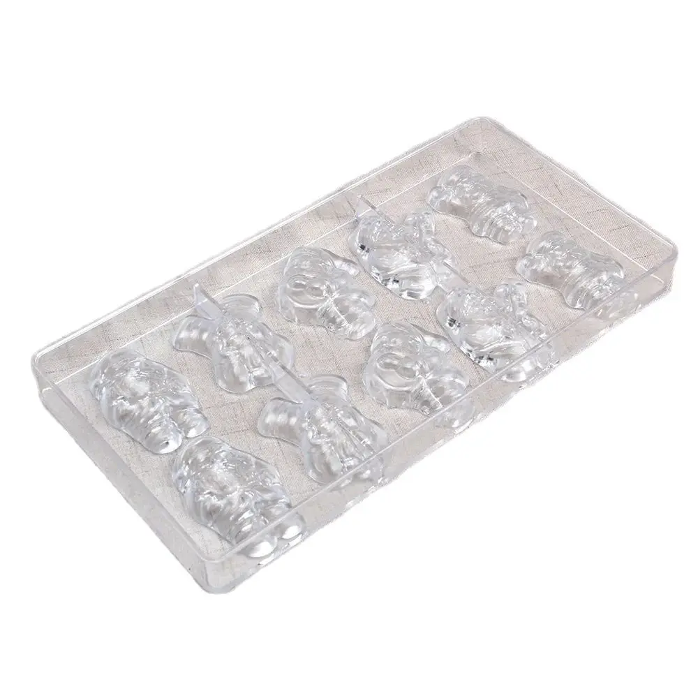 

Free Shipping New Plastic 10 Cavities Christmas Santa Claus Pattern Chocolate Mold Baking Tools Ice Cube Mold CC0110