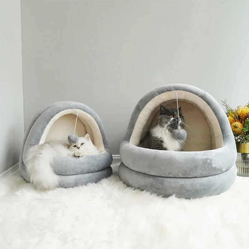 

Cute Cat Bed Washable Warm Pet Basket Cozy Kitten Lounger Cushion Cat House Tent Very Soft Small Dog Mat Bag Cave Cats Beds