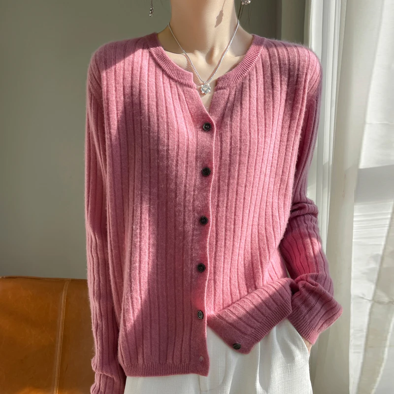 2024 Spring and Autumn New Cashmere Cardigan Coat Female Knitted Cardigan Women Cashmere Cardigan Sweater 4