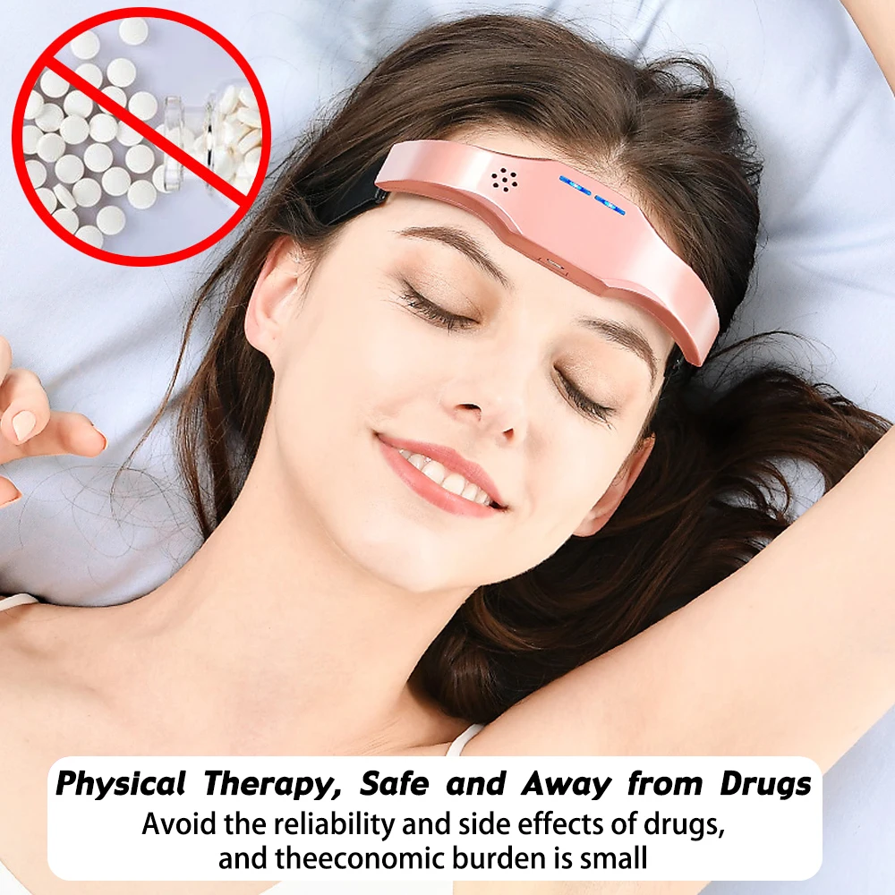 

Electric Headache ＆ Migraine Relief Head Massager Insomnia Therapy Release Stress Sleep Monitor Relax Health Care Sleeping Devic