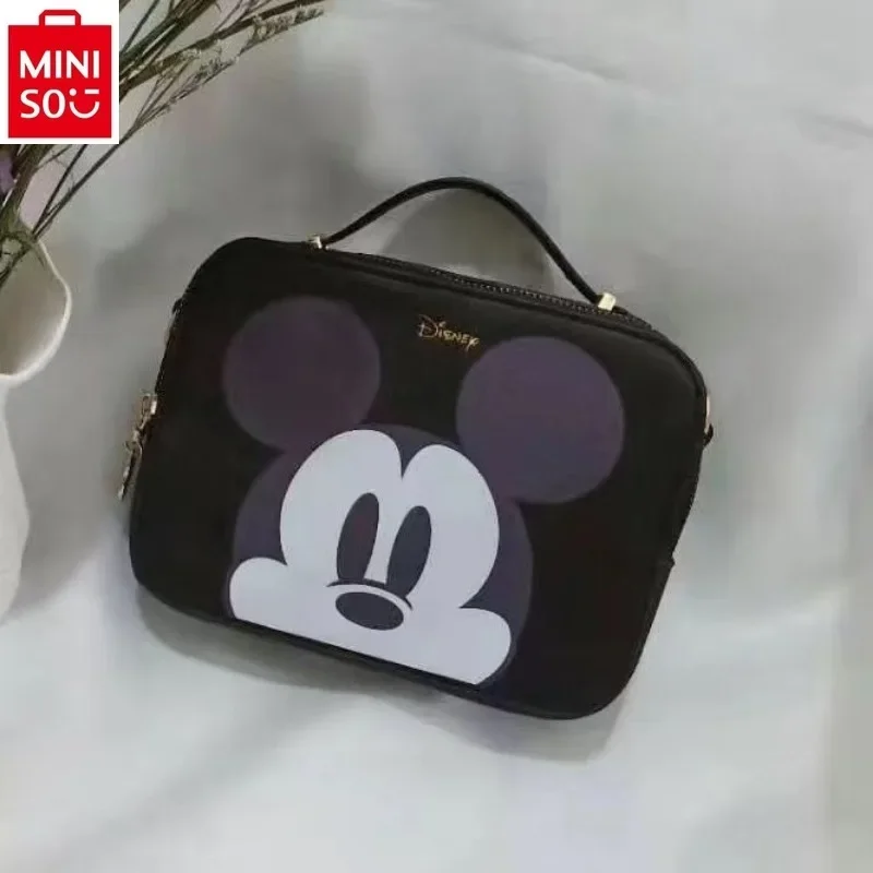 MINISO Disney Winnie Bear Dumbo Sweet Printed Large Capacity Camera Bag Women's High Quality Multi functional Makeup Storage Bag