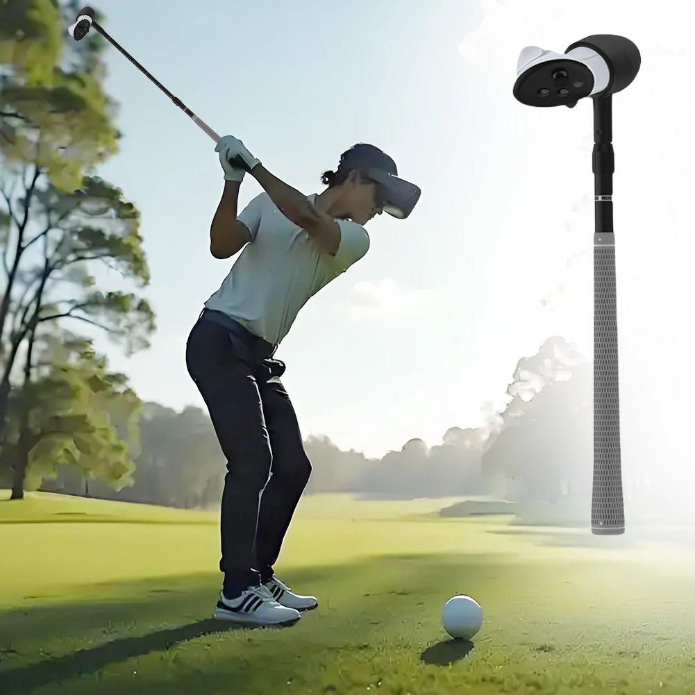 Golf Club Attachment Non-Slip VR Golf Handle Grip 80 Degree Keep Tracking for Meta Quest 3S/Quest 3/Quest 2 Controller