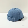 Washed Denim Baby Brimless Hat Retro Letter Embroidered Melon Cap for Infant Boy Girl Summer Adjustable Kids Docker Caps 5