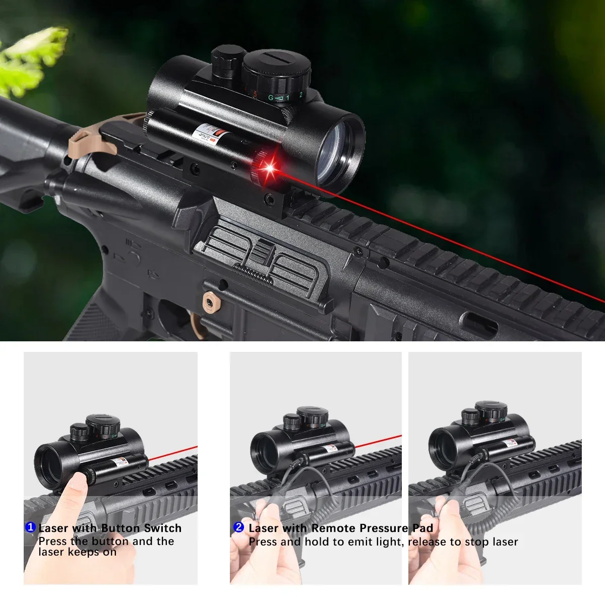 1x40 Red Dot Laser Sight Tactical Scope Outdoor Hunting Rifle Scope Green Red Dot Collimator Airsoft Sight 11mm/20mm Rail Mount