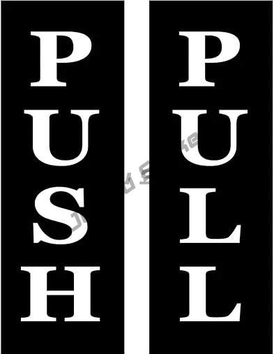 

Push Pull 1 Pair Door Sticker Set Sign Warning Vertical Inch Vinyl Decal Indoor Outdoor Window Door Business Retail Store