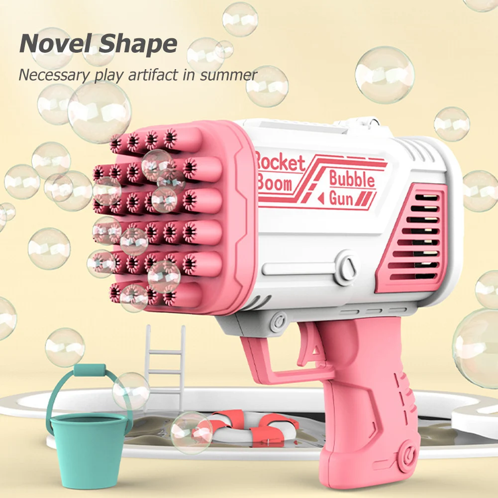 32 Hole Handheld Bubble Gun Kids Toy Bazooka Bubbles Machine Soap Blower Children's Outdoor Toy Kids Bathing Toys For Boys Girls 2