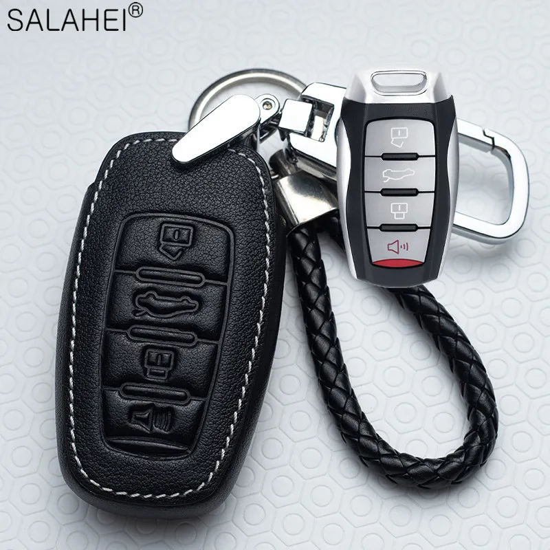 

Leather Car Key Cover Cases Keychain Shell For haval h9 f7x h5 h3 great wall 5 3 m2 h6 coupe great wall m4 h2 6 Auto Accessories
