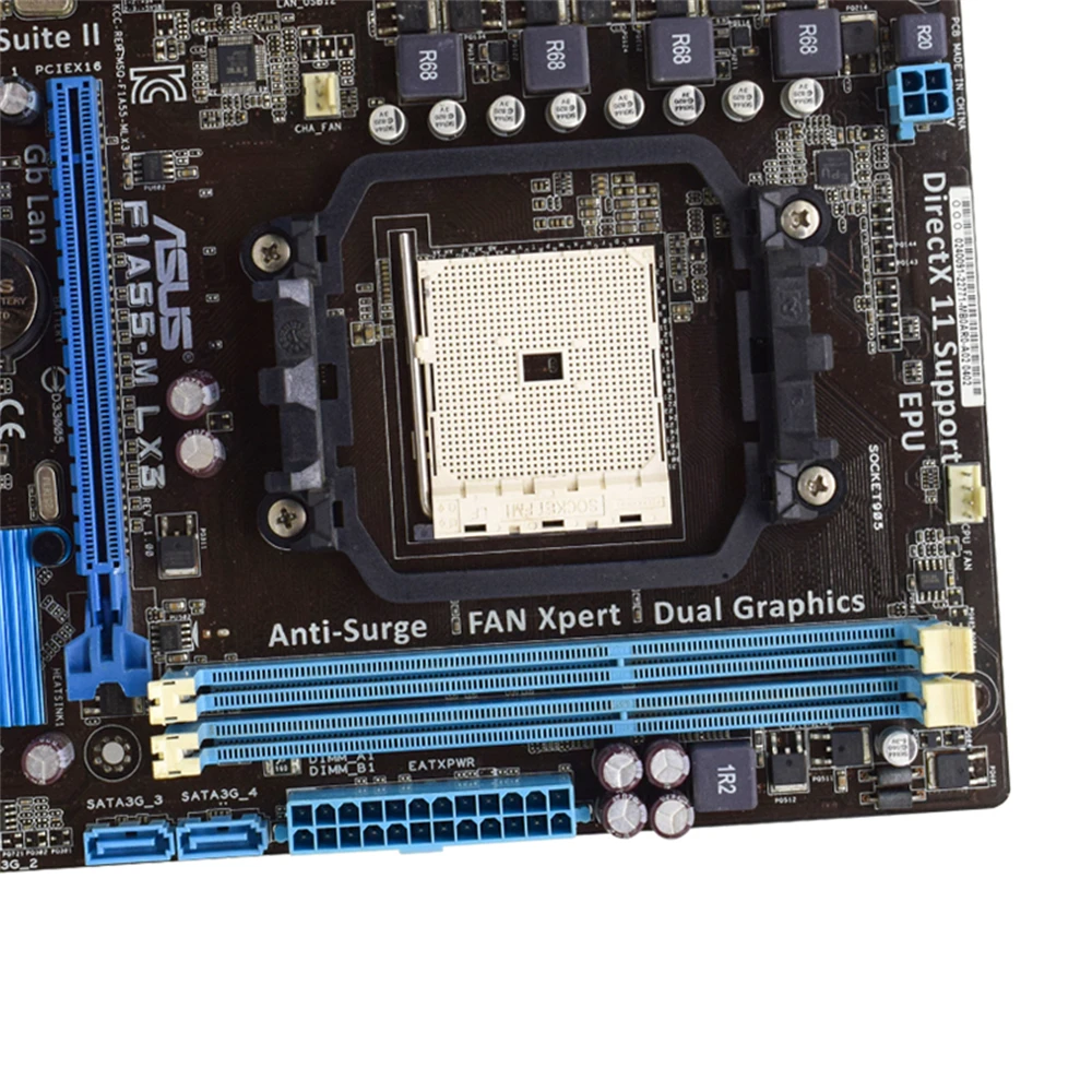 Фото Материнская плата ASUS F1A55-M LX3 с чипсетом AMD A55, разъем AMD FM1, подходит для процессоров AMD серии a, APU серии E. №4