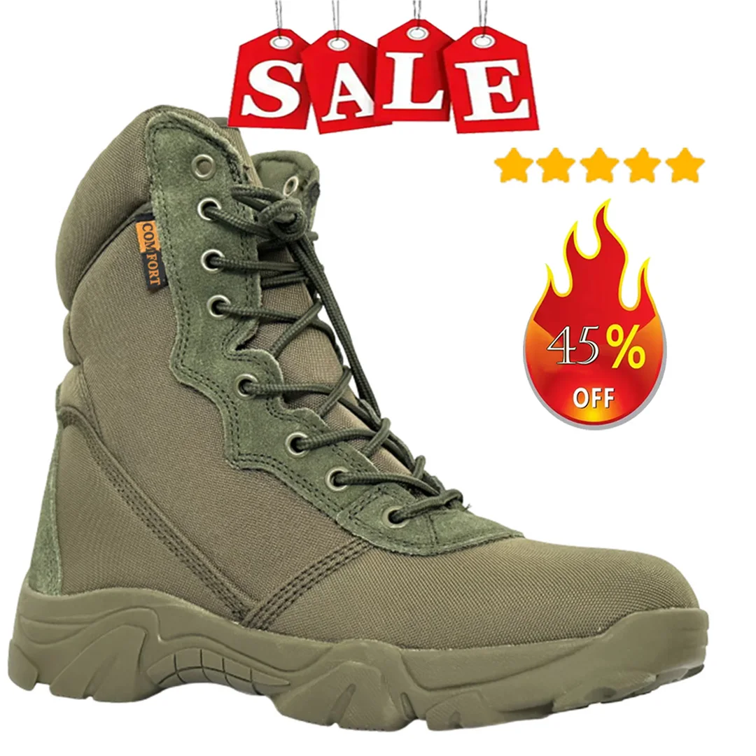 

Outdoor Training Men Military Tactical Boots High-Top Desert Army Shoes Camouflage Combat Hunting Climbing Botas Hiking Shoes