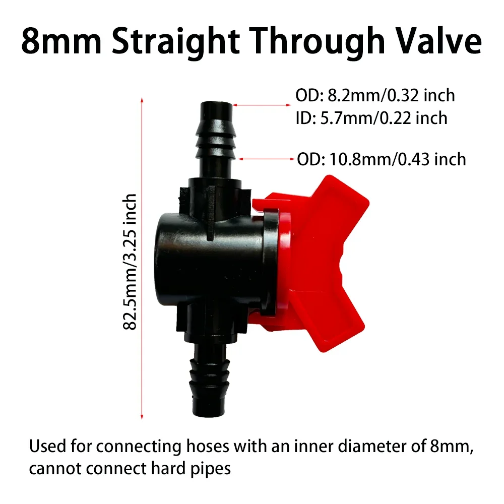 2Pcs barbed ball valve plastic pagoda straight through shut-off switch hose connector for irrigation aquarium garden