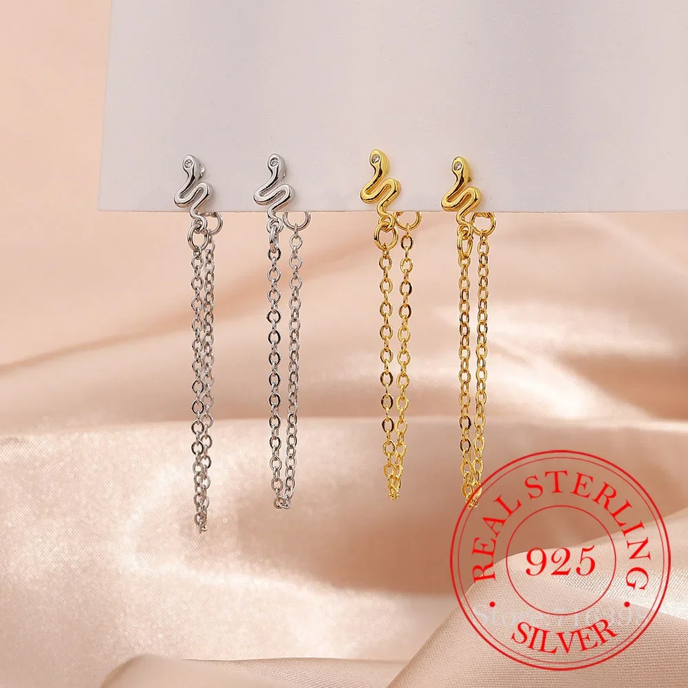 

Женские серьги-гвоздики из серебра 925 пробы, с длинной кисточкой