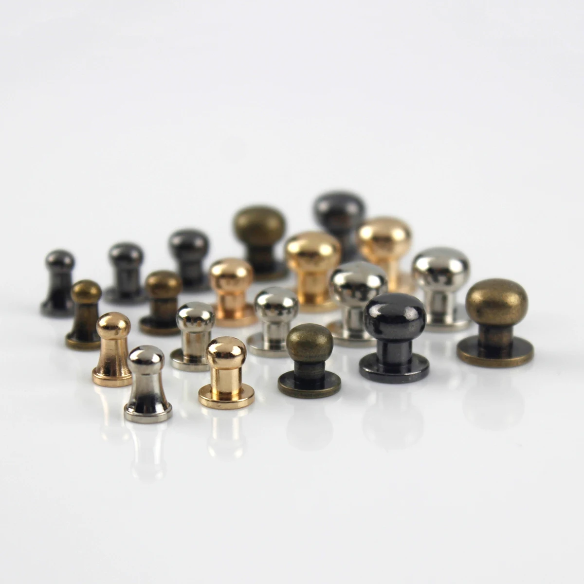 Sam Brown Browne Buttons Screwback Round Head Ball Post Studs Nail Rivets Leather Craft Hardware Accessories 10pcs