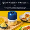 250ml Mini Garlic Vegetable Grinder Chopper Mincer Press 3-blades Household KitchenTools Pepper Auxiliary Food Processor Machine 4