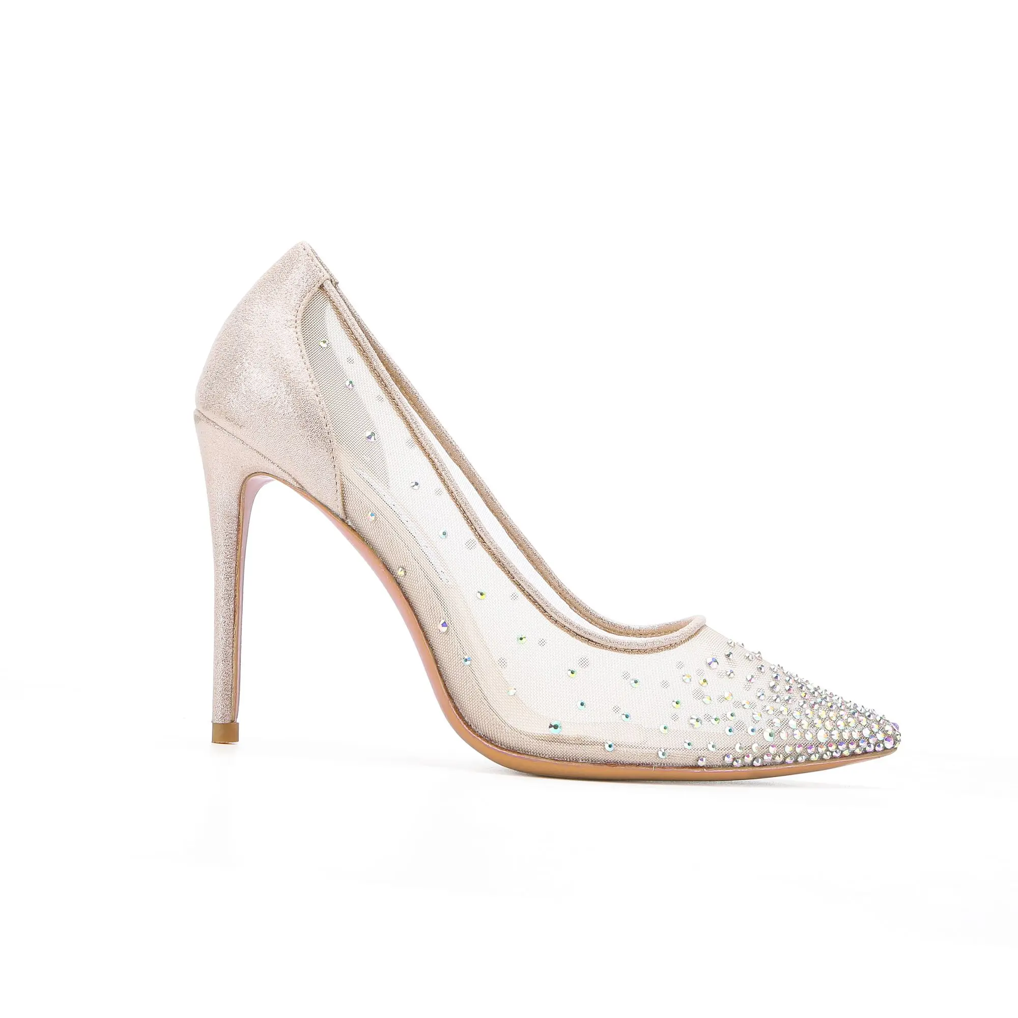 New Arrival Hot Sale Sexy Wholesale Cusp Perfect Beautiful Fashion Handmade Elegant Rhinestones White Wedding Shoe For The Bride