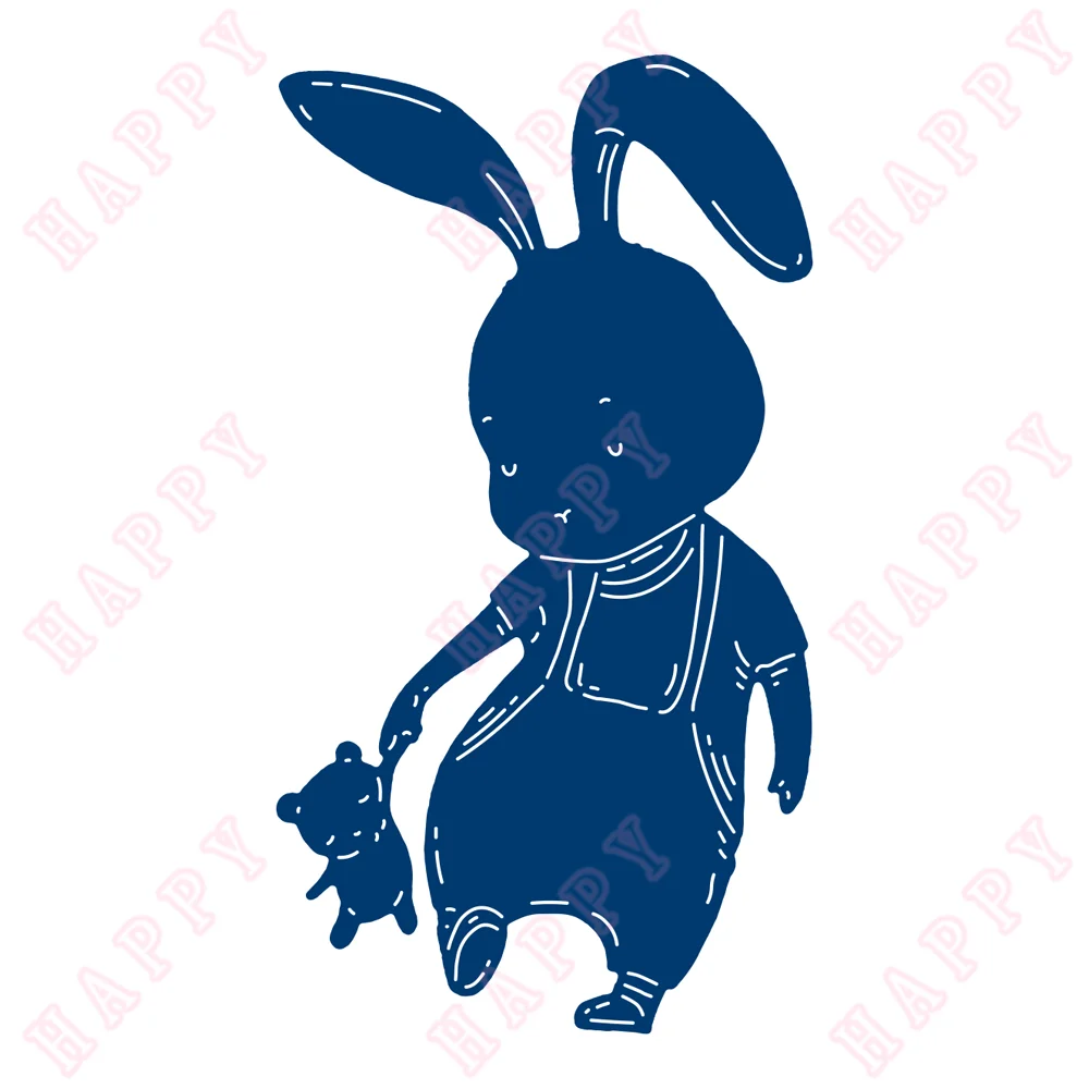 

Metal Craft Cutting Dies The Rabbit And His Bear DIY Scrapbook Paper Diary Decoration Manual Handmade For 2022 Embossing Moulds