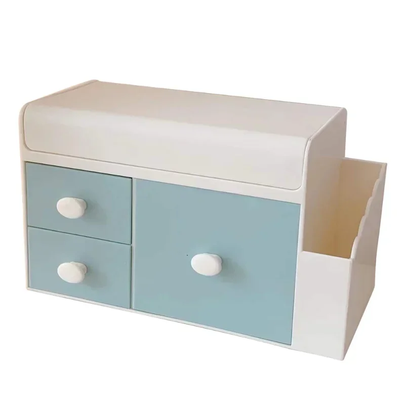 Cute Desktop Storage Box Plastic Drawer Pen Holder Student Cosmetic Storage Box Home Organizer Container