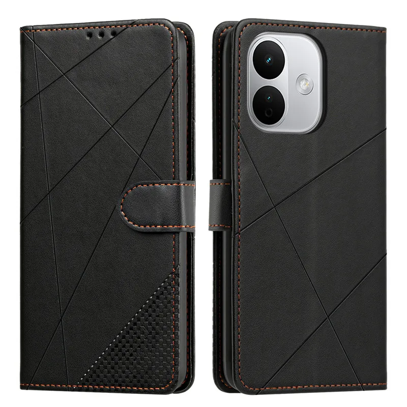 Magnetic Leather Wallet Flip Case with Phone Stand and Card Holder