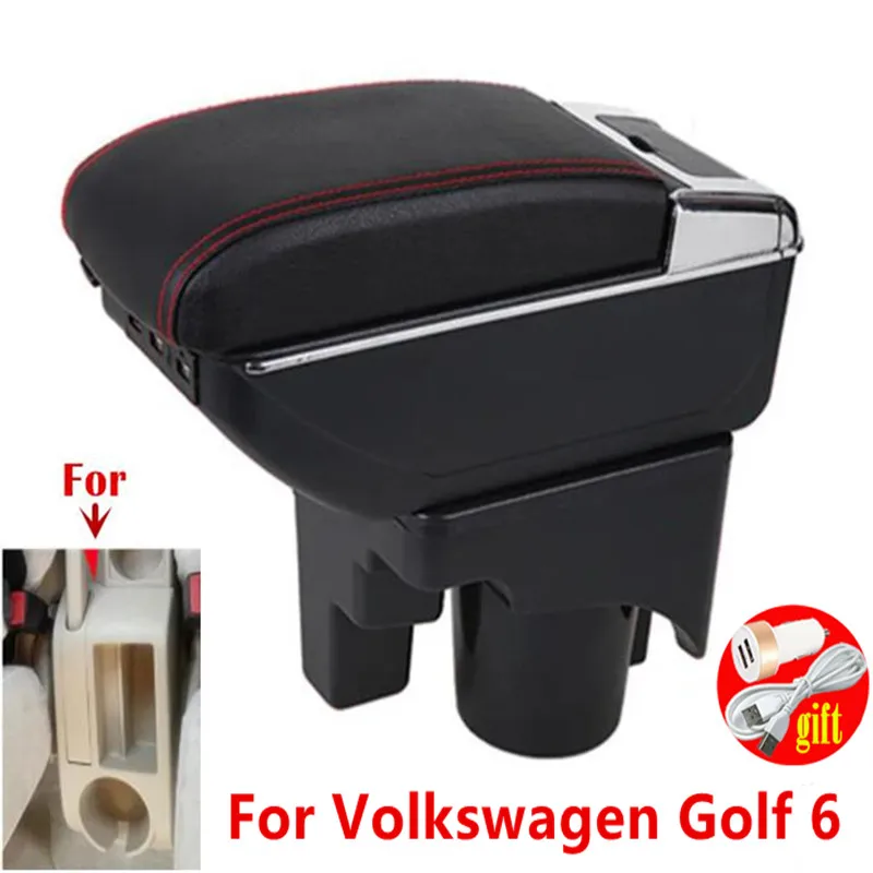 Armrest Box FOR VW Golf V VOLKSWAGEN GOLF 5 MK5 V GOLF 6 MK6 VI Interior Car Center Storage USB LED light