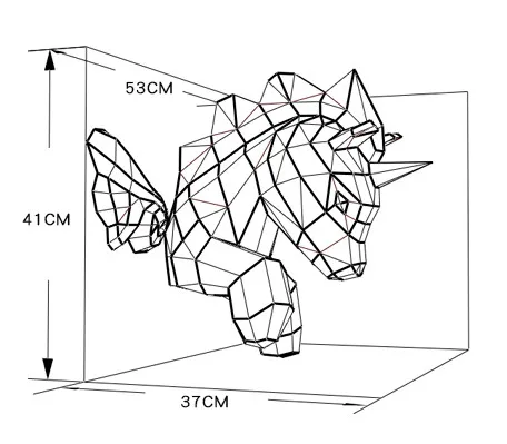 Models Origami 3d Paper Papercraft Unicorn Children Bedroom Wall decor Pony Decoration Christmas DIY Toys Party Home Decor