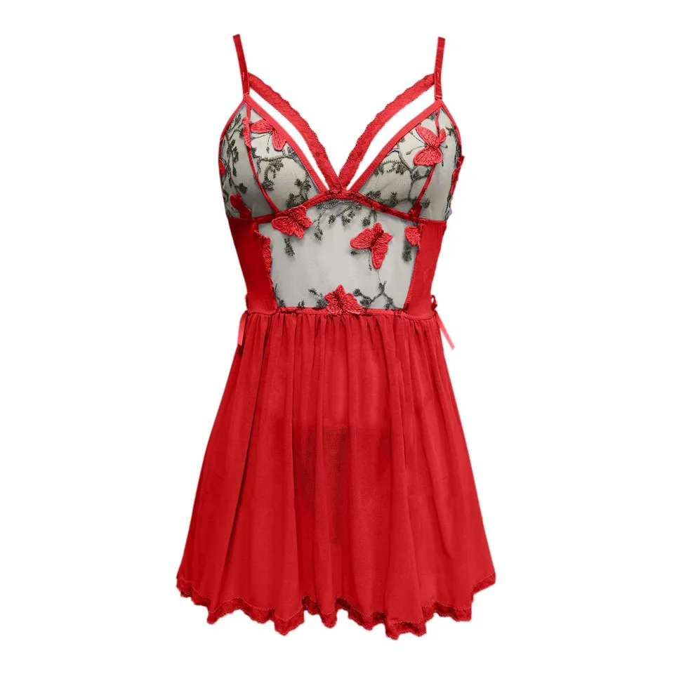 Floral Butterfly Embroidery Plus Size Lingerie Set