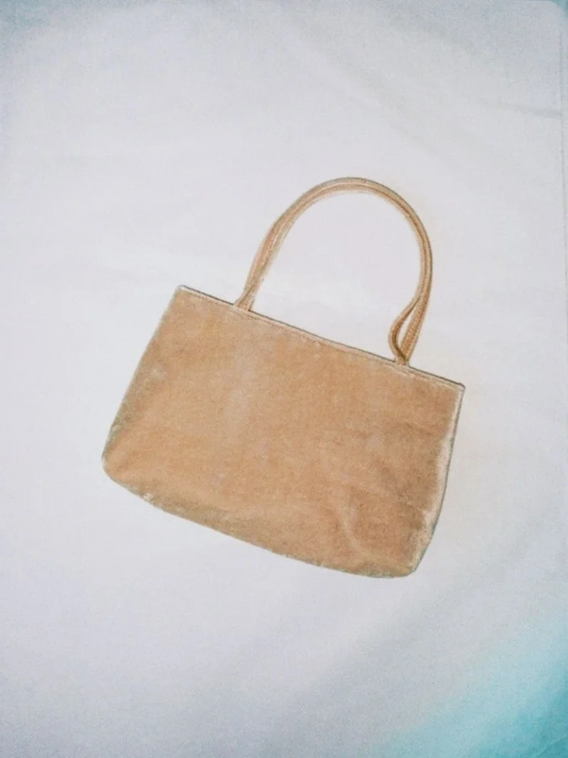 Milk tea apricot horizontal style imported real velvet