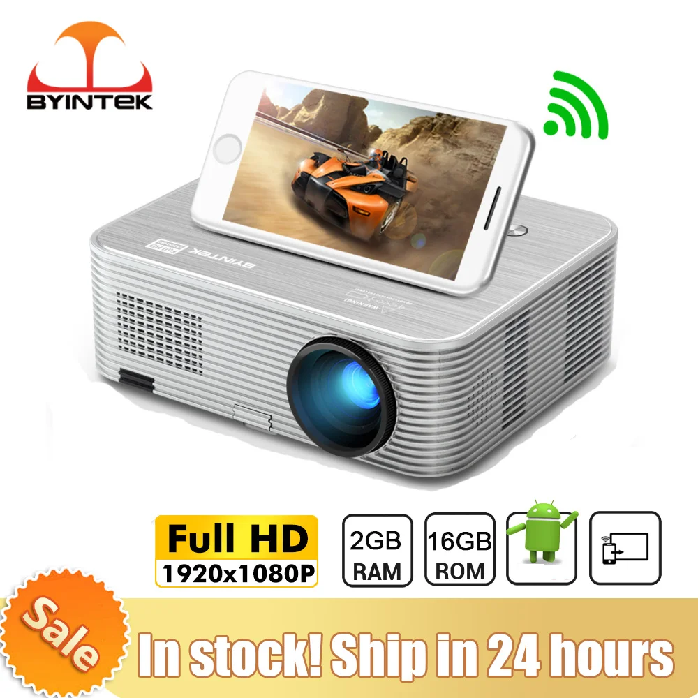 Byintek K15 Projector Full Hd 1080p Smart Android Wifi Home Theater Led
