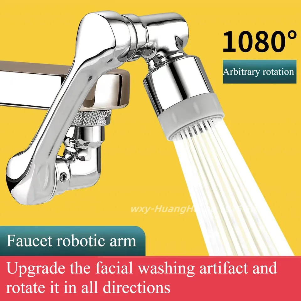 Rotatable Multifunctional Extension Faucet Aerator 1080 Degree Swivel Robotic Arm Water Filter Sink Water Tap Accesorios BaÃ±o