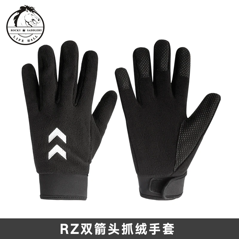 Cavassion Suede Glove when riding horse gloves rider winter gloves keep warm gloves cavassion equestrian winter zipper gloves knight thicken keep warm wind prevention anti slip knight gloves when riding horses