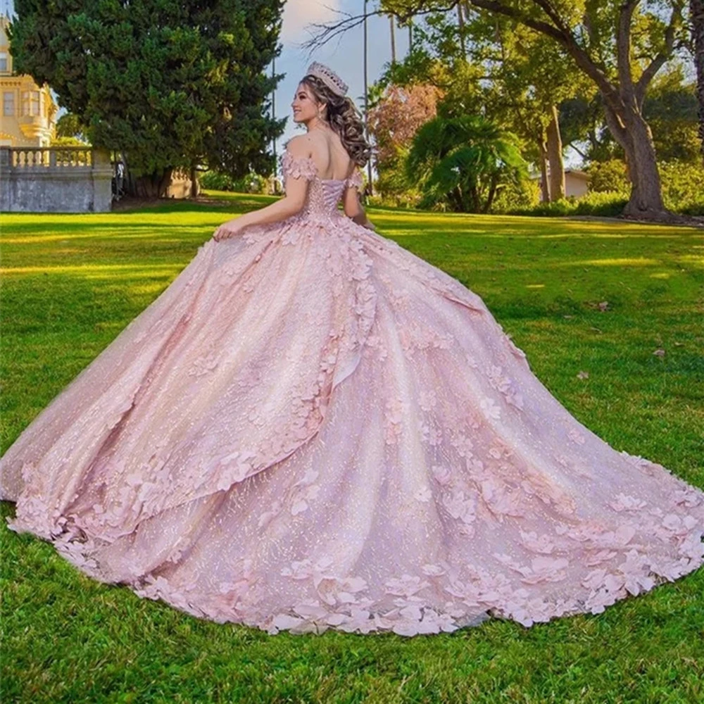 Sparkly Princess Ball Gown Quinceanera Dresses 2022 Off Shoulder Sequins  Appliques Sweet 16 Dress Vestidos De 15 Años Prom Party| | - AliExpress