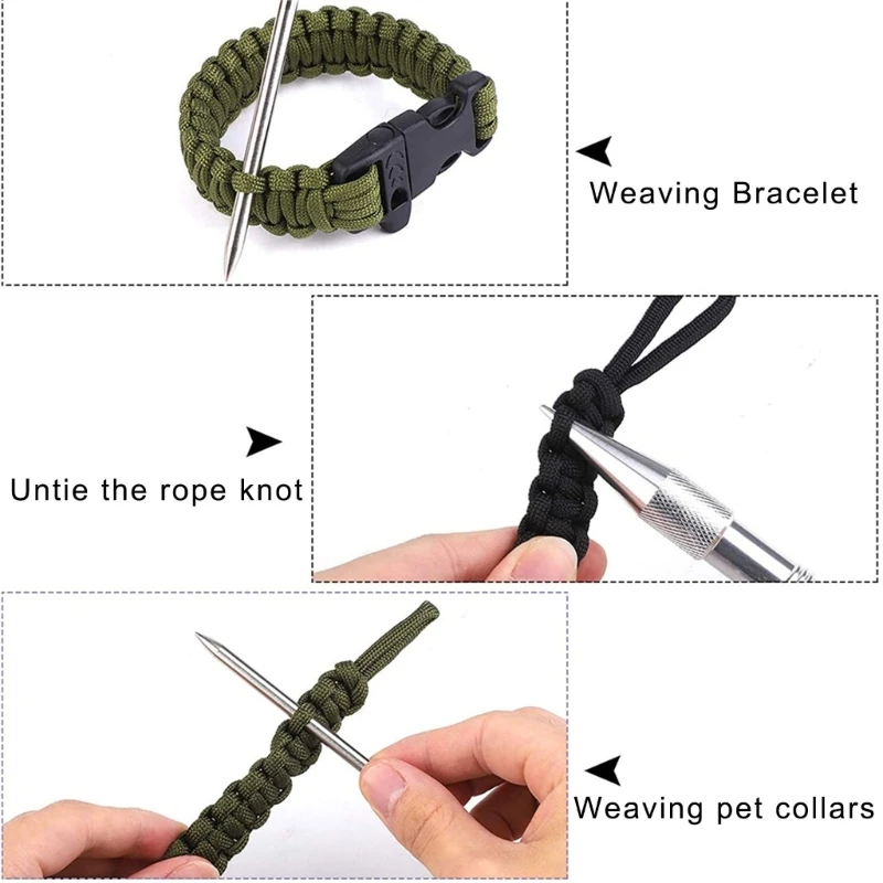 Paracord Needle Knitting Tool Set Camping Gear Crafting Paracord Weaving for Detailed and Leather Projects