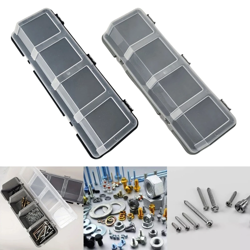Transparent Lid Four Section Box For Convenient Viewing And Secure Storage Of Screws 37JD 6