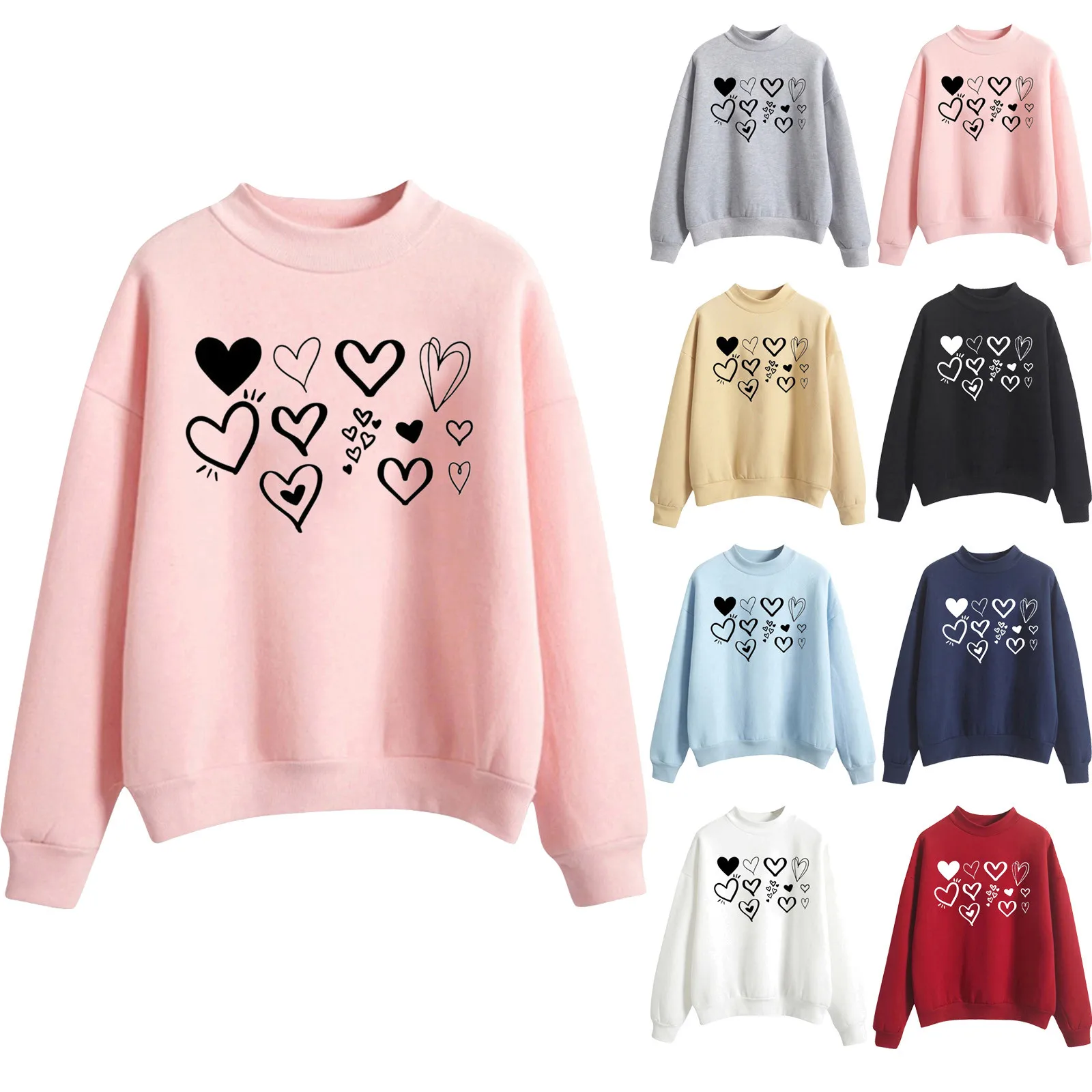 

Худи на молнии, Женский флисовый свитшот, свитшот для влюбленных на День святого Валентина, топ с заплатками, свитшот с длинным рукавом, спортивные куртки